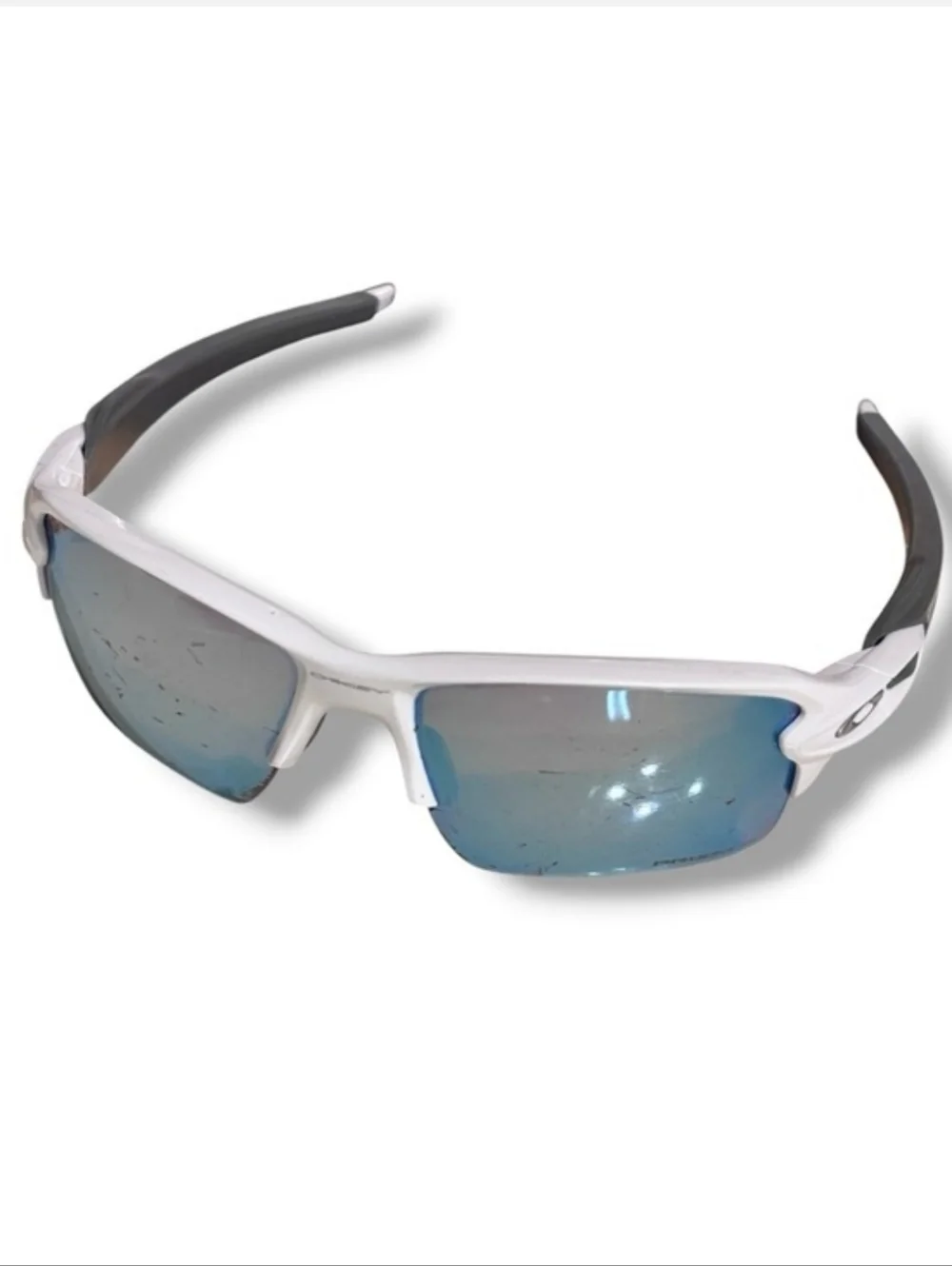 OAKLEY Flak 2.0 Prizm Deep Water Polarized Lenses White/Grey Frame